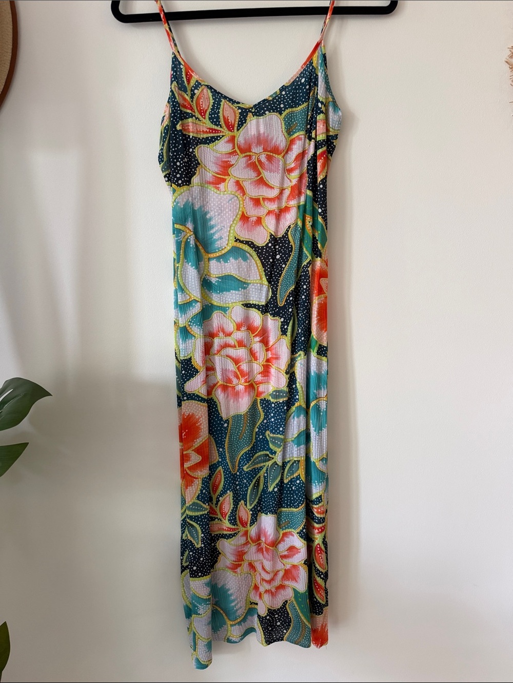 Mara Hoffman Floral Slip Maxi Dress - Pink, Teal & Navy